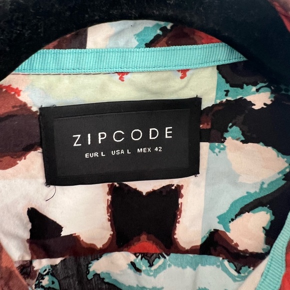 Zipcode Mens Abstract Design Button Up SZ L - Picture 2 of 3